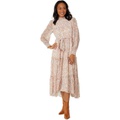 1.STATE Long Sleeve Smocked Neck and Yoke Midi Dress