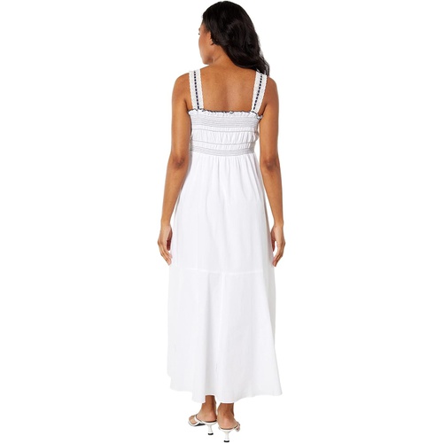  1.STATE Topstiched Smocked Bodice Maxi Dress