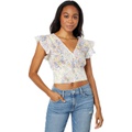 1.STATE Flutter Sleeve Cross Front Top wu002F Waistband