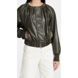 3.1 Phillip Lim Utility Vegan Leather Ruched Collar Jacket