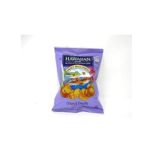  7 Day Goodness Hawaiian Brand Assorted Kettle Style Potato Chips Bundle: Sweet Maui Onion, Luau BBQ, Hulapeo, & Original
