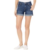 7 For All Mankind Relaxed Mid Roll Shorts in Broken Twill Plaza