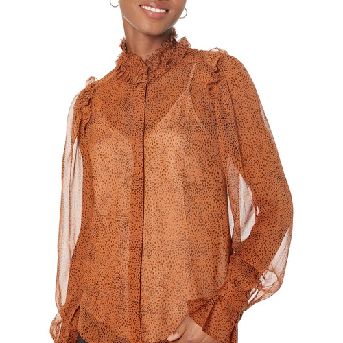  7 For All Mankind Long Sleeve Ruffle Blouse