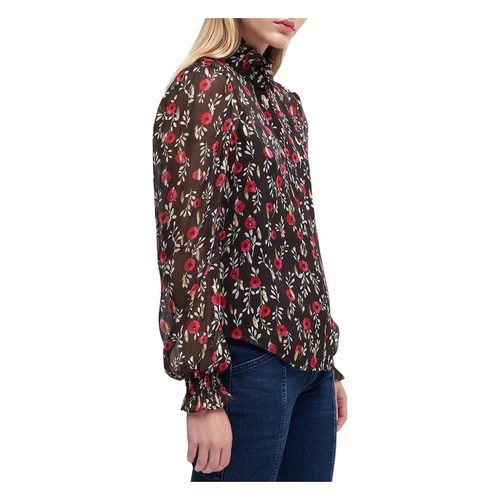  7 For All Mankind Long Sleeve Ruffle Neck Button-Up