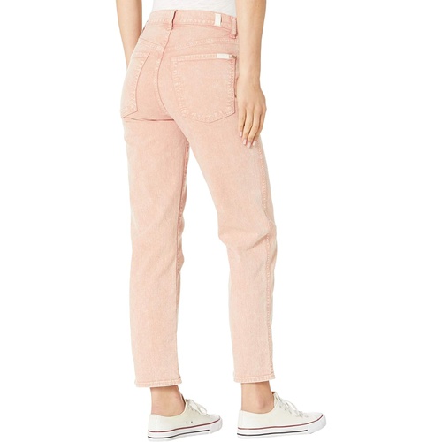  7 For All Mankind High-Waist Cropped Straight in Mineral Rose