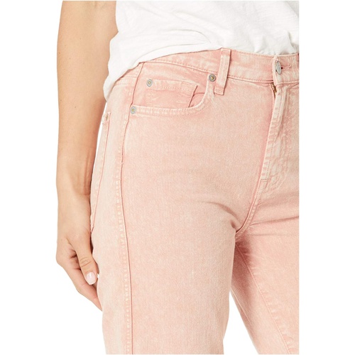  7 For All Mankind High-Waist Cropped Straight in Mineral Rose