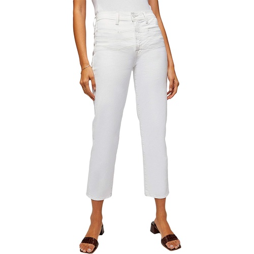  7 For All Mankind High-Waist Cropped Straight in Clean White