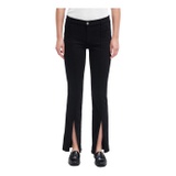 7 For All Mankind Kimmie Straight wu002F Center Front Vent in Slim Illusion Black