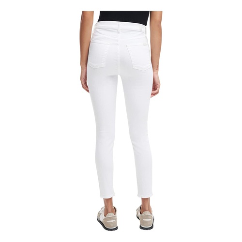  7 For All Mankind High-Waist Ankle Skinny in Clean Whiteu002FDestroy