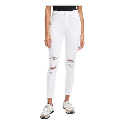  7 For All Mankind High-Waist Ankle Skinny in Clean Whiteu002FDestroy