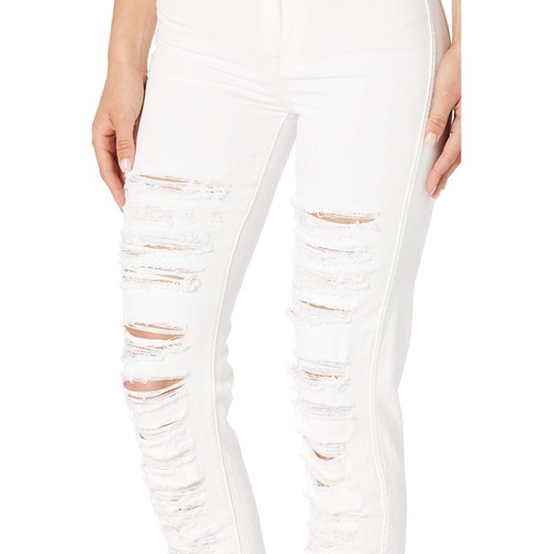  7 For All Mankind High-Waist Cropped Straight in Prince St. Shredded