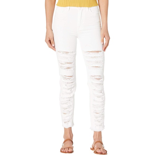  7 For All Mankind High-Waist Cropped Straight in Prince St. Shredded