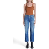 7 For All Mankind High-Waisted Cropped Straight in Garden Party