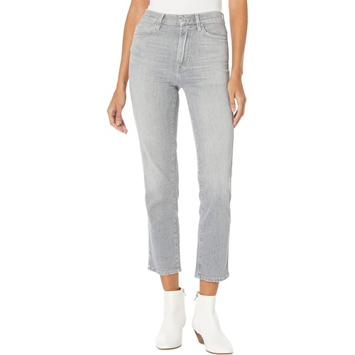 7 For All Mankind High-Waist Cropped Straight in Lefthand Bergamot Grey