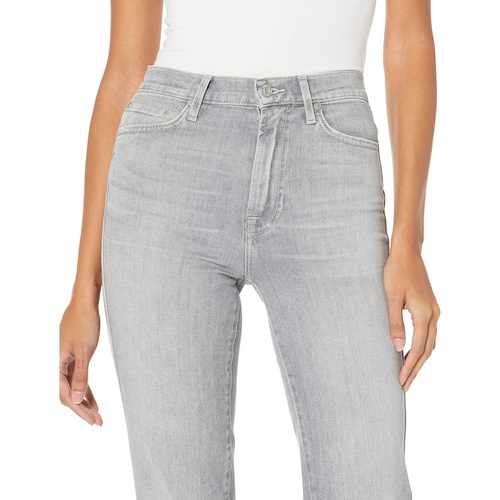  7 For All Mankind High-Waist Cropped Straight in Lefthand Bergamot Grey
