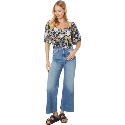  7 For All Mankind Ultra High-Rise Crop Jo with Cut Hem in Luxe Vintage Iris Blue