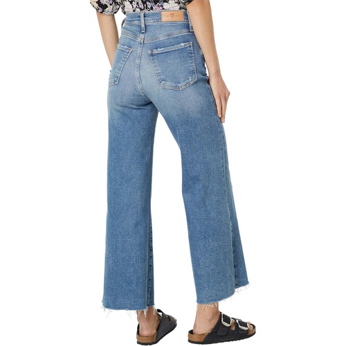  7 For All Mankind Ultra High-Rise Crop Jo with Cut Hem in Luxe Vintage Iris Blue