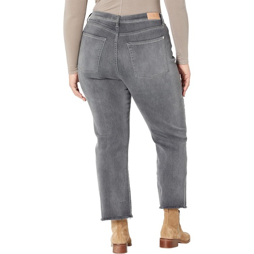  7 For All Mankind High-Waist Slim Kick Frayhem in Luxe Vintage Cher Grey