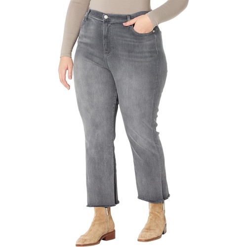  7 For All Mankind High-Waist Slim Kick Frayhem in Luxe Vintage Cher Grey