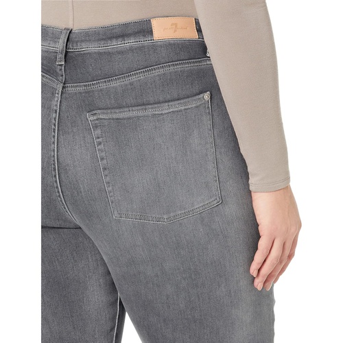  7 For All Mankind High-Waist Slim Kick Frayhem in Luxe Vintage Cher Grey