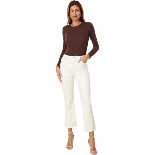  Womens 7 For All Mankind High-Waisted Slim Kick in Cream