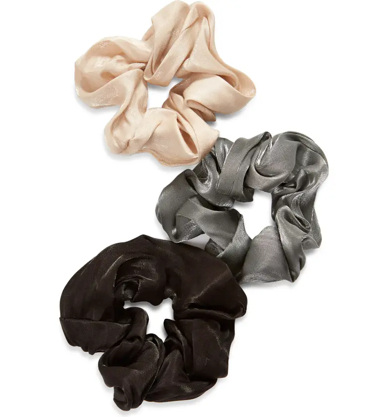 8 Other Reasons Assorted 3-Pack Rizzo Scrunchies_BLACK/ NUDE/ PEWTER