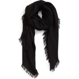 Akris Fringe Cashmere Scarf_BLACK