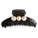 Alexandre de Paris Imitation Pearl Embellished Hair Jaw Clip_BLACK Pearl