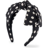 Alexandre de Paris Polka Dot Bow Silk Headband_BLACK AND WHITE
