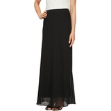 Alex Evenings A-Line Chiffon Skirt_BLACK