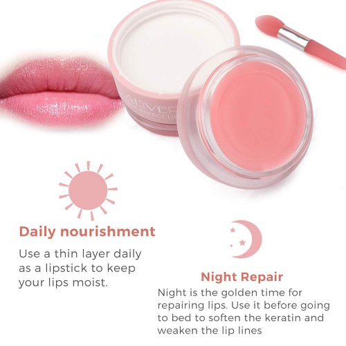  ALIVER Lip Sleeping Mask, with Lip Scrubs Exfoliator & Moisturizer, Double Effect Lip Mask Overnight for Dry, Lip Masks Treatment Care, Cracked Lips, Peeling Lip Primer, Lip Repair Balm -