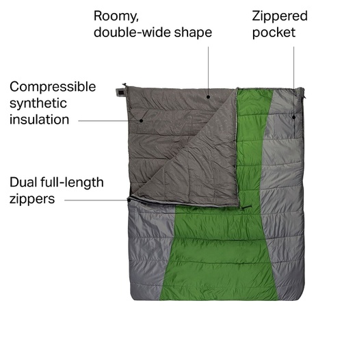  ALPS Mountaineering Double Wide Sleeping Bag: 20F Synthetic - Hike & Camp