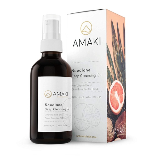  AMAKI SKINCARE Amaki Deep Cleansing Oil & Makeup Remover with Squalane (Citrus Blend) - Organic Gifts for Women