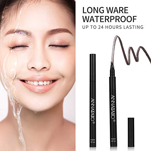  ANNATATO Eyebrow Tattoo Pen,24HS Waterproof Eyebrow pencil Microblading Eyebrow Pen Eyebrow Makeup Tat Brow Microblade Pen with 4 Micro-Fork Tips