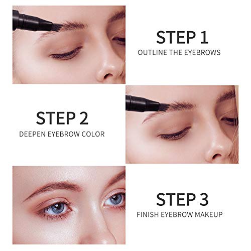  ANNATATO Eyebrow Tattoo Pen,24HS Waterproof Eyebrow pencil Microblading Eyebrow Pen Eyebrow Makeup Tat Brow Microblade Pen with 4 Micro-Fork Tips