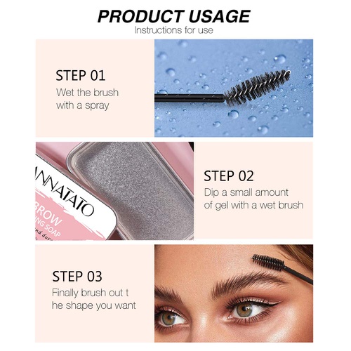  ANNATATO Eyebrow Soap Kit, Brows Styling Soap,4D Brows Gel Long Lasting Eyebrow Setting Gel Waterproof Eyebrow Tint Makeup Balm Pomade Cosmetics