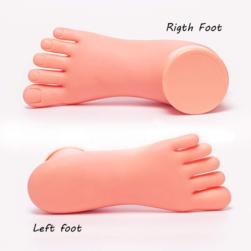  AORAEM Practice Fake Foot Flexible Movable Soft Silicone Fake Foot Tool for Nail Art Training Display（1 Pair）