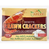 Prawn Chip Uncooked NO MSG ADDED 8oz By APEXY (White Color NO MSG ADDED . NO ARTIFICIAL COLOR ADDED)