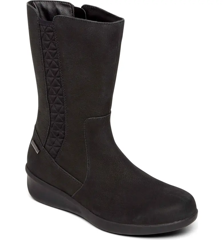 Aravon Fairlee Waterproof Snow Boot_BLACK LEATHER