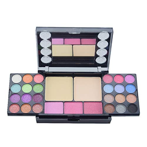  ASPCOK Eyeshadow Palette Makeup Palette 33 Bright Colors Matter and Shimmer Lip Gloss Blush Brushes Cosmetic Makeup Eyeshadow Highly Pigmented Palette