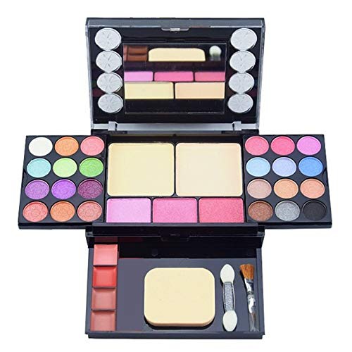  ASPCOK Eyeshadow Palette Makeup Palette 33 Bright Colors Matter and Shimmer Lip Gloss Blush Brushes Cosmetic Makeup Eyeshadow Highly Pigmented Palette