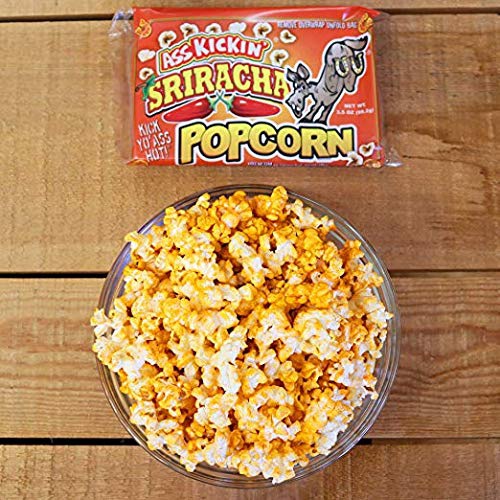  ASS KICKIN Sriracha Microwave Popcorn Bags - 12 Pack - Ultimate Spicy Popcorn Gourmet Gift - Makes a Great Movie Theater Popcorn or Snack Food for Movie Night