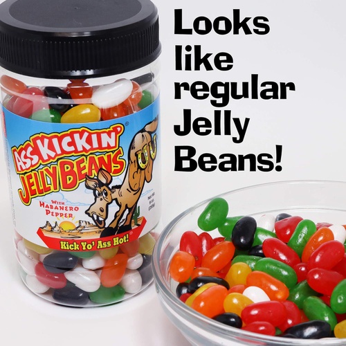  ASS KICKIN’ Premium Gourmet Hot Spicy Jellybeans with Habanero - Great for Easter Candy, Stockings, and Gifts or Treats