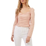 ASTR the Label Ruched Long Sleeve Top_BLUSH