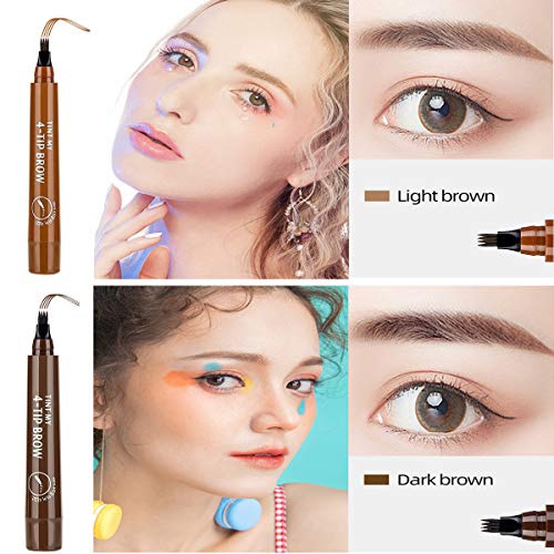  AWCCXMYM 2PCS(Black) Eyebrow Tattoo Pen - Microblading Eyebrow Pencil - Easily Draw Natural Eyebrows