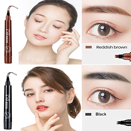  AWCCXMYM 2PCS(Black) Eyebrow Tattoo Pen - Microblading Eyebrow Pencil - Easily Draw Natural Eyebrows