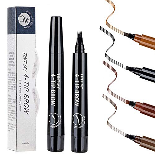  AWCCXMYM 2PCS(Black) Eyebrow Tattoo Pen - Microblading Eyebrow Pencil - Easily Draw Natural Eyebrows