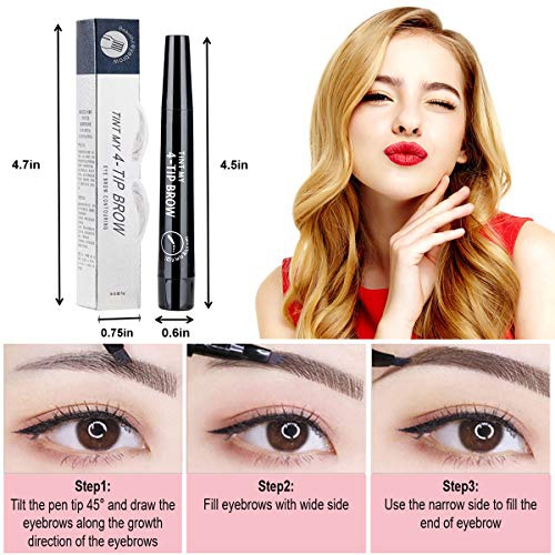  AWCCXMYM 2PCS(Black) Eyebrow Tattoo Pen - Microblading Eyebrow Pencil - Easily Draw Natural Eyebrows