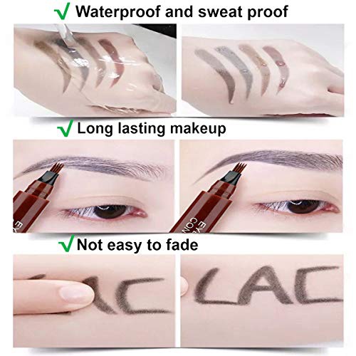  AWCCXMYM 2PCS(Black) Eyebrow Tattoo Pen - Microblading Eyebrow Pencil - Easily Draw Natural Eyebrows