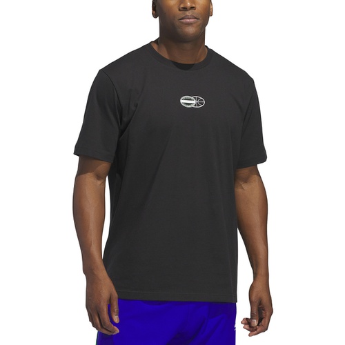 아디다스 Adidas Mens Pick Up Game Graphic Crewneck T Shirt